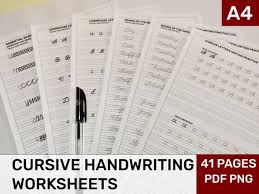 Free printable cursive writing worksheets teach how to write in cursive handwriting. Printable Cursive Handwriting Worksheets Printable Etsy