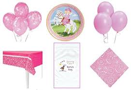 The long awaited horse themed party is here at last! Pink Cowgirl Western Horse Theme Party Decorations Pack 1 Tablecover 8 Plates 16 Napkins Amp 12 Balloons Buy Online In Angola At Angola Desertcart Com Productid 21610344