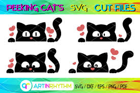Download 4 Peeking Cats Cats Bundle Svg Graphic By Artinrhythm Creative Fabrica PSD Mockup Templates