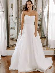 Strapless Satin Wedding Gown With Pockets Satin Wedding Gown Southern Wedding Dresses Wedding Dresses Atlanta
