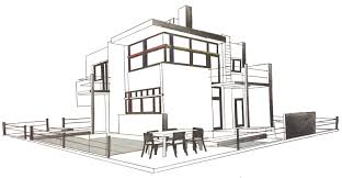 Architecture Croquis Realise Au Crayon A Papier Projet De Piscine Sur La Maison Schroder De Rietveld Architecture Luminy Pool Houses Architecture House