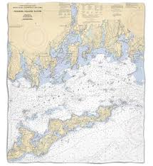 Ct Fishers Island Sound Ct Nautical Chart Silk Touch Throw