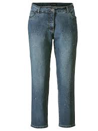 Besonders hervorzuheben sind das unifarbene muster und die strasssteine. Sara Lindholm Jeans Mit Strasssteinen Klingel