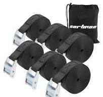 10 X Lashing Straps, Lashing Straps, 46 Cm, Lashing Straps, Short Strap Loops With Loop, Nylon, Black, For Bicycle, Motorcycle, Transport, 46 X 2.5 Cm