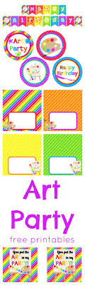 Printable Birthday Activities For Kids Adorable New Art Party Free Printables Art Party Painting Birthday Party Kids Art Party