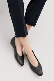 Detailed Image Of Cos Leather Ballerinas In Black Leather Shoes Woman Black Leather Shoes Women Women Shoes