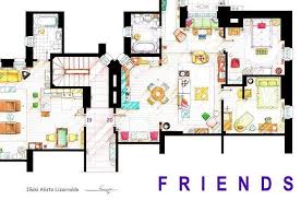13 Incredibly Detailed Floor Plans Of The Most Famous Tv Show Homes Friends Apartment Tv Show House Apartment Layout