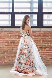 Delicately beaded shoestring straps extend from. 30 Floral Wedding Dresses You Can Shop Now Deer Pearl Flowers