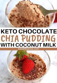 Keto Chocolate Chia Pudding With Coconut Milk Vegan Low Carb Recipe Chocolate Chia Pudding Low Carb Recipes Dessert Chia Pudding Coconut Milk