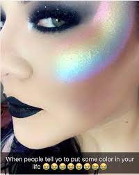 12 Insane Highlighter Makeup Trends You Probably Don T Have The Guts To Try Highlighter Makeup Magical Makeup Pride Makeup