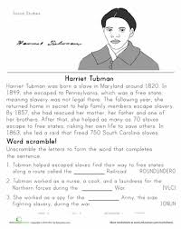 Historical Heroes Harriet Tubman Worksheet Education Com History Worksheets Third Grade History Harriet Tubman