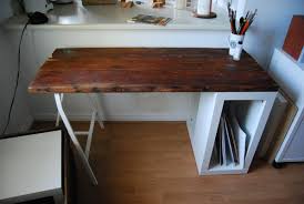 Ikea bekant standing desk with gerton table top. Reclaimed Wood Desk Ikea Hackers