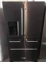 Side by side refrigerator in black stainless steel with print shield, counter depth. Black Kitchenaid Refrigerator Appliance Max