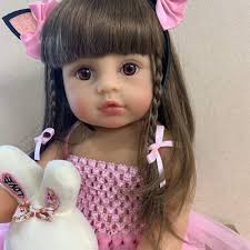 ORGANLY Baby Dolls Silicone Vinyl Full Body Girls 22 inches 55cm Toddlers  Newborn Princesses Waterproof with Dress Eyes Open for Birthday Xmas Gifts  : ...