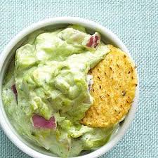 In A Large Mixing Bowl Beat Cream Cheese Until Smooth Beat In Sour Cream And Garlic Salt Until Fluffy Beat In Avocado Appetizer Recipes Food Avocado Recipes