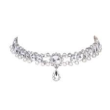 Fashion Womens Pearl Collar Crystal Diamond Chunky Choker Pendant Bib Necklace Silver Click Image To Review More Details Cute Jewelry Jewelry Fashion Jewelry