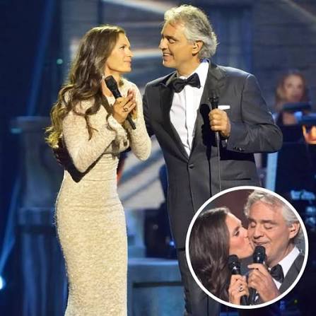 Andrea Bocelli and his wife, Veronica Berti, lit up the stage with their  heartfelt duet of Cheek to Cheek, turning the classic into a moment of pure  magic. Their voices blended seamlessly,