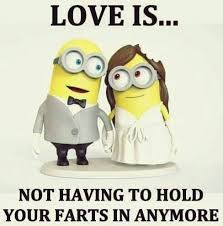 Love Is Not Having To Hold Your Farts In Anymore Minion Love Quotes Minions Funny Love Quotes Funny