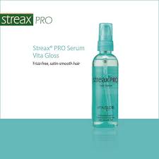 Streax hair serum comes in a golden bottle with a pump dispenser. Streaxpro Serum Vita Gloss Enriched With Vitamin E Smoothens Damaged Amp Rough Strands And Makes Them Shiny And Frizz Free Frizz Free Shampoo Bottle Serum