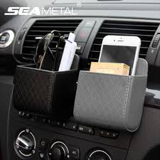 Car Organizer Box Bag For Air Outlet Dashboard Hanging Leather Interior Accessories In 2020 Car Storage Box Car Storage Bag Pu Leather Bag