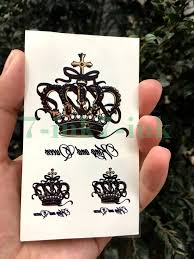 Hình xăm mini vương miện. Chá»'ng Tháº¥m NÆ°á»›c Táº¡m Thá»i Miáº¿ng Dan Hinh XÄƒm VÆ°Æ¡ng Hoang Háº­u VÆ°Æ¡ng Miá»‡n Anh ThÆ° Tatto Flash Tatoo Hinh XÄƒm Giáº£ Danh Cho Nam Ná»¯ Temporary Tattoos Aliexpress