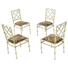 They are easier to clean, are lightweight, and will lower your carbon footprint. Set Of Four Solid Cast Aluminium Faux Bamboo Dining Chairs For Sale At 1stdibs
