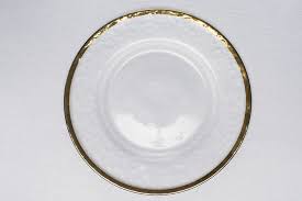 Ya ya creations crystal bead rim glass charger plate 13 $6.99 more info; Rental Glass Charger Clear Modeled Glass Gold Rim Centerpiece Table Linen Decor