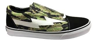 low top green camo in green camo white black