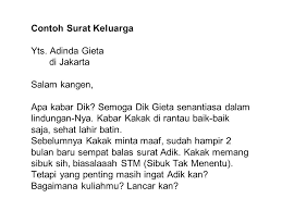 Untuk bu eni tersayang salam sejahtera. Bahasa Indonesia Surat Keluarga Dan Surat Dinas Ppt Download