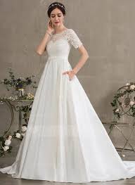 Mother of the bride dresses. 151 00 Ball Gown Princess Scoop Neck Court Train Satin Wedding Dress With Beading Sequins Pockets Ballkleid Kleid Hochzeit Beliebte Hochzeitskleider