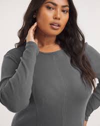 Grey long sleeve long dress online