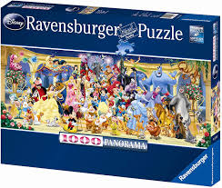 Welcome to the mouse for less' free online disney jigsaw puzzles section. Ravensburger Disney Group Photo Characters Panoramic Jigsaw Puzzles I Love Puzzles