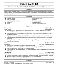 shift supervisor resume examples