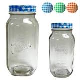 AllTopBargains Set of 2 Clear Mason Jars, 750 ml Wide Mouth ...