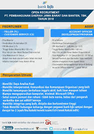Bank rakyat indonesia (persero), tbk kantor wilayah bri malang membuka kesempatan berkarir untuk cari loker terbaru di lowongankerja15.net.! Lowongan Kerja Lowongan Kerja Bank Bjb 2019