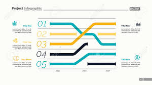 Five Trends Charts Slide Template Business Data Year Graphic