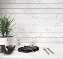 MOLOVO Elegance White Chevron 15.75 in. x 3.15 in. Matte Porcelain Tile  Sample CA-WH-CHV-S