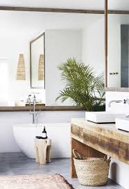 Relaxed All White Byron Bay Home With Upcycled Details Bisque Interiors Timber Vanity House Interior