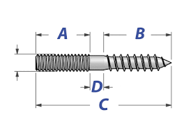 Buy hanger bolt and get the best deals at the lowest prices on ebay! Hanger Bolt Dimensions And Specifications Aft Fasteners