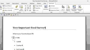 How To Create A Survey With Radio Buttons In Microsoft Word Office Software Help Youtube