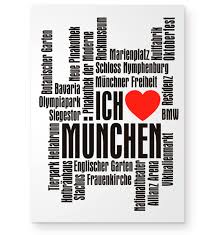 Ich Liebe Munchen Schwarz Poster Poster Gestrichenes Papier Munchen