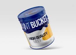 Floating Paint Bucket Mockup In 2020 Paint Buckets Free Packaging Mockup Mockup Free Psd