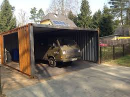 Ein Container Als Garage Containerbasis De Frachtcontainer Hauser Container Hausplane Container Home Designs