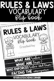 Rules And Laws Flipbook Rules And Laws Social Studies Elementary Social Studies Curriculum