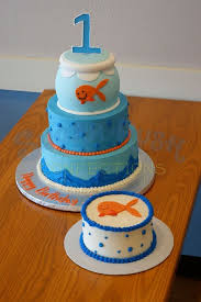 All you have to do is write their name and send this fishing themed birthday cake to wish them. Goldfish First Birthday Finding Nemo 1st B Day Party Goldfish First Birthday Cake First Birthday Cakes Fish Cake Birthday Fishing Birthday