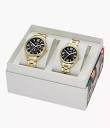 His and Hers Multifunction Gold-Tone Stainless Steel Watch Box Set ...