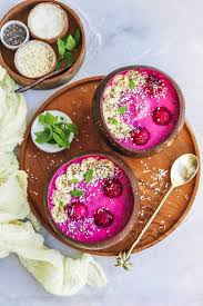 Slice open and scoop out dragon fruit and add in blender. Creamy Dragon Fruit Smoothie Bowl Little Sunny Kitchen