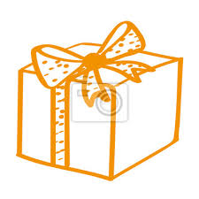 Handgeschriebenes Geschenk Mit Schleife In Orange Wandsticker Zeichnen Anmeldung Web Myloview De