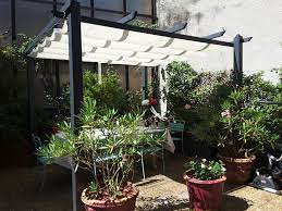 Condate 3x3m Pergola Aluminium 3x3m Avec Toile Coulissante Retractable Alice S Garden Structure En Aluminium Toile De T Pergola Schaduw Pergola Pergola Dak