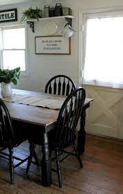 Black And White Farmhouse Kitchen Update Black Kitchen Table Farmhouse Kitchen Tables Kitchen Table Makeover